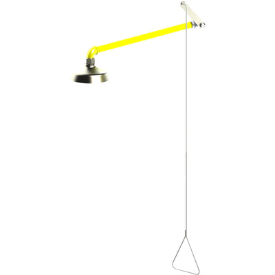 S2200-BF-PR60 - Barrier-Free Stainless Steel Horizontal Mount Safety Shower with 60" Pull Rod