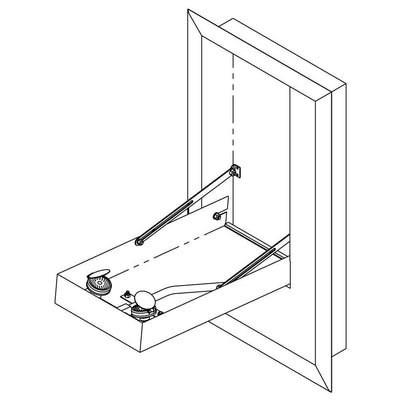 S0560 Recessed, Swing-Down Eye Wash Station Illustration
