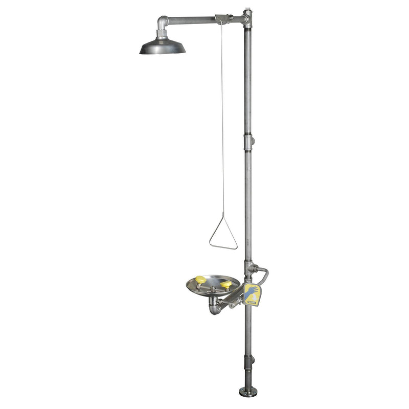 S2340 Barrier Free, All Stainless Steel Safety Shower & Eye Wash